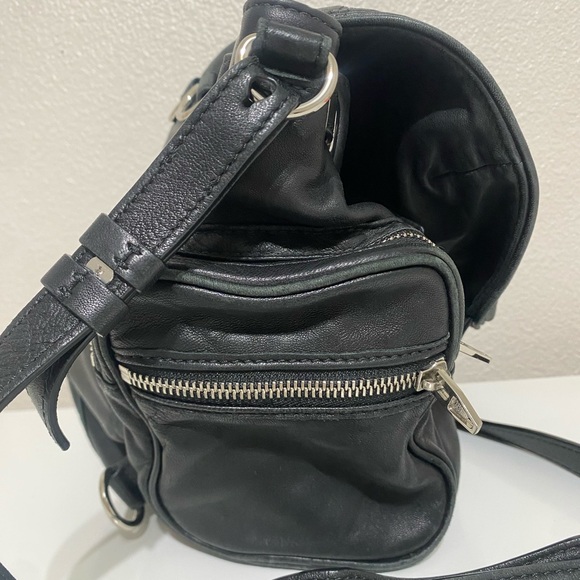 Alexander Wang Lambskin Marti Backpack Bag Washed Black Rhodium Hardware - Picture 7 of 16